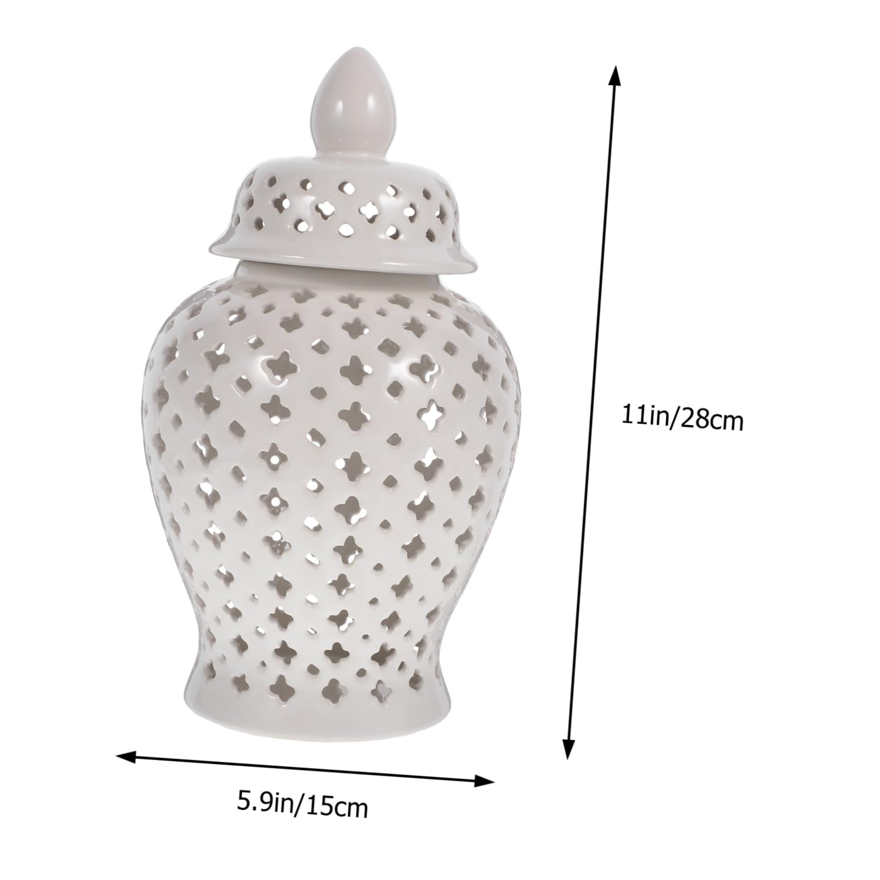 Weiße Hohle Keramikvase für Blumen und Pflanzen, Schlicht | Wohndeko für Zuhause und Balkon, Europäischer Stil, Dekorativ für Hochzeiten