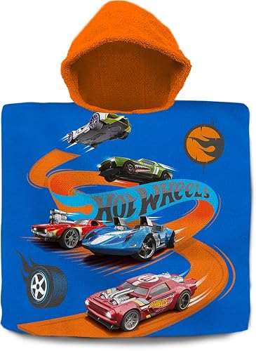 Hot Wheel Kids Hooded Towel Poncho for Kids- 120x60cm| Kids Towel with Hood| Surfing Towel Bathrobe for Boys Children Toddler 3-6Years