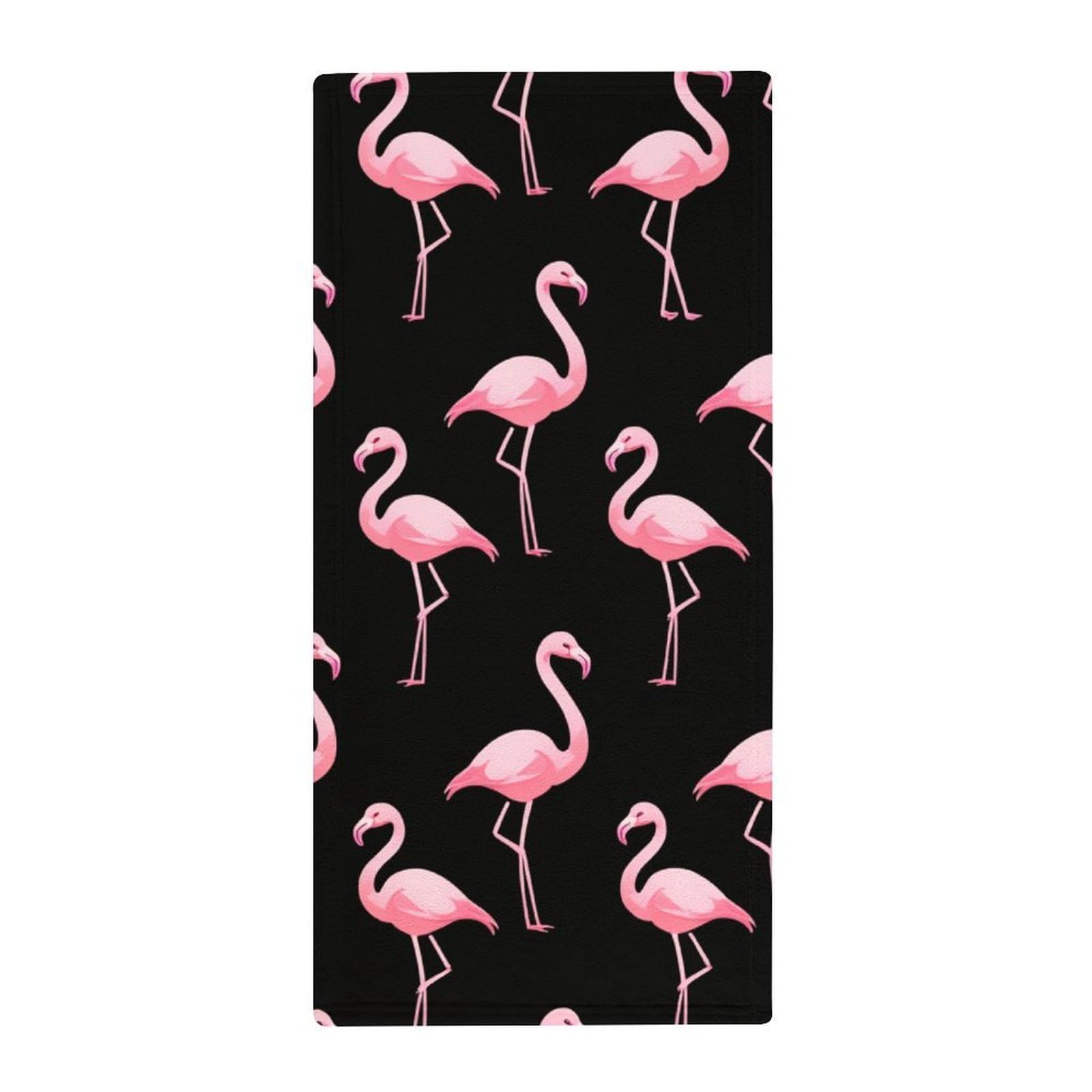 Anceky Luxury Hand & Face Towels, Pink Flamingos Ultra Soft Bath Towels for Hotels, Spa & Guest Bathrooms