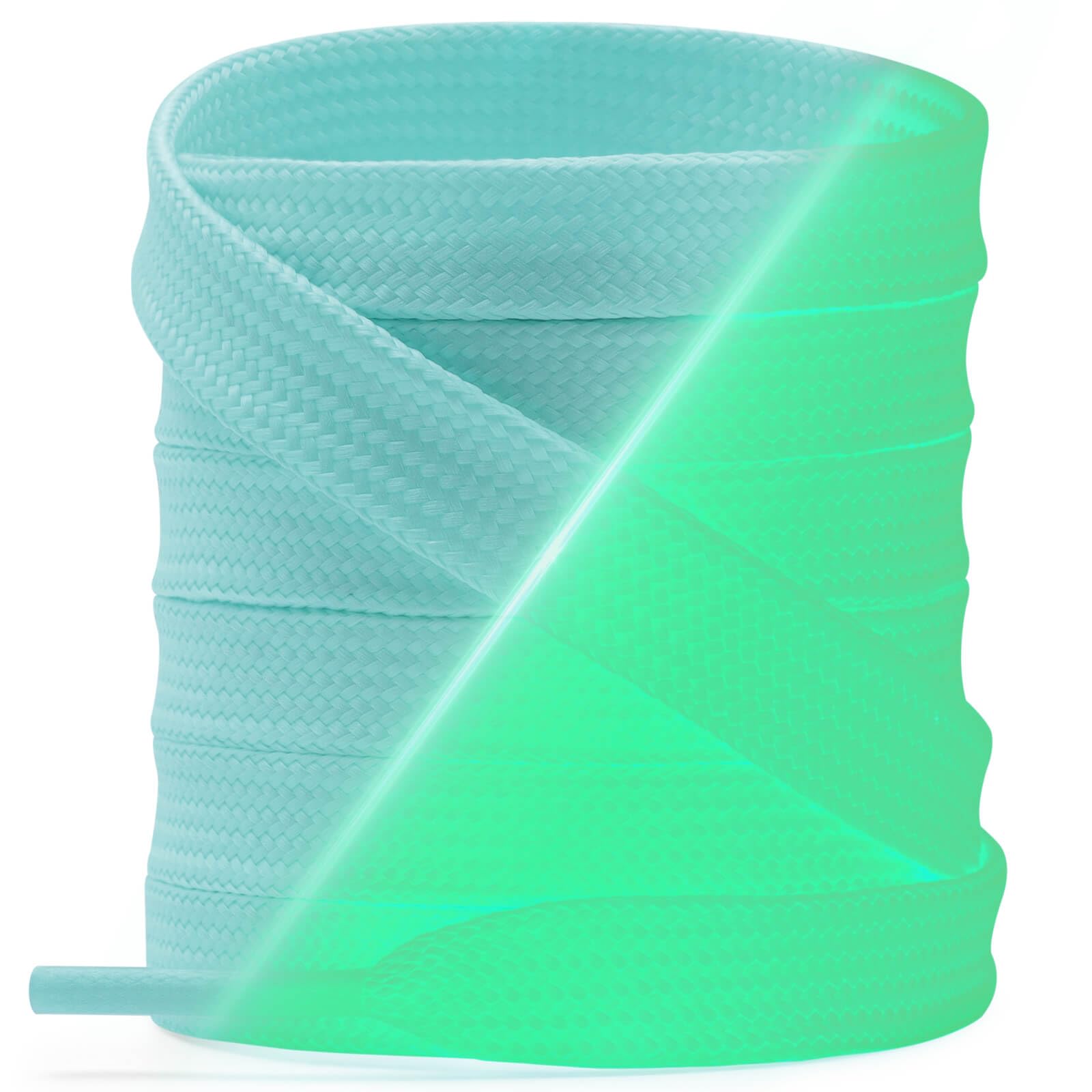 YJRVFINE Flat Luminous Shoe Laces: 2 Pairs Glow in the Dark Shoelaces for Sneakers