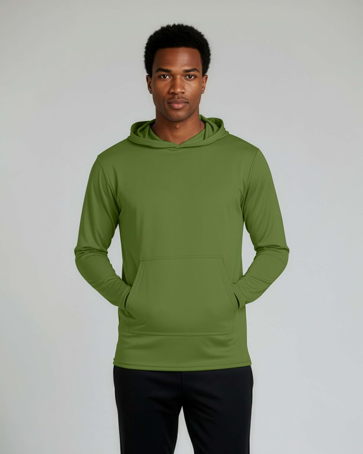 Real Essentials 3 Pack: Men's Mesh Long Sleeve Athletic Pullover Hoodie Sweatshirt Pockets UPF 50+ (Available in Big & Tall) - Image 3