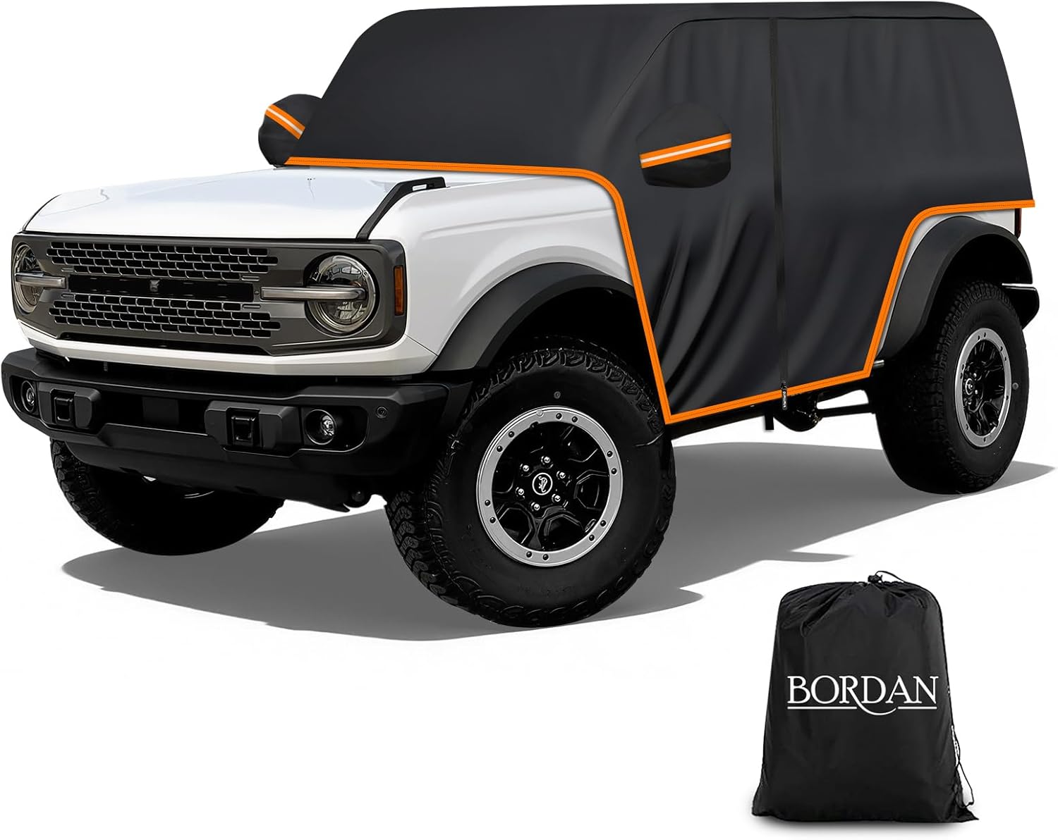 Cab Car Cover for Ford Bronco 2 Door, 420D Half Car Cover Waterproof All Weather Sun Rain UV Dust Protection, Rain Cab Covers with Zipper Door for Ford Bronco 2021 2022 2023 2024 2025