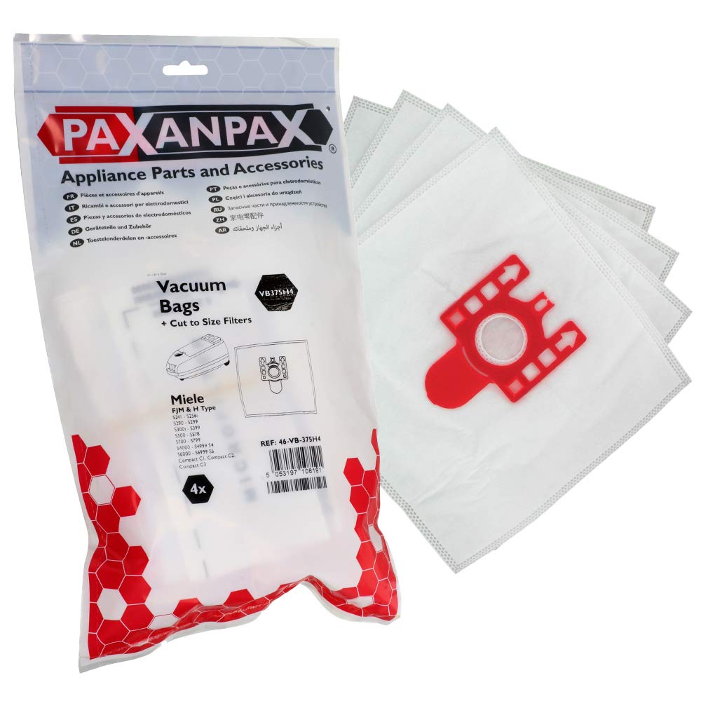 Paxanpax Zestaw toreb i filtrów SMS VB375H4 Miele 'FJM & H' typ 4 + 2 sztuki