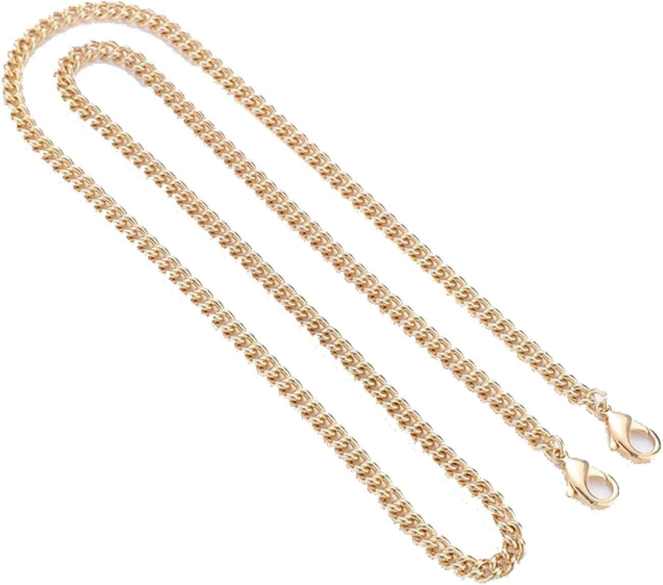 Handtaschenriemen, Goldfarbene Taschenkette, One-Shoulder-Crossbody for Damen-Geldbörse, langes Ersatzzubehör(90cm)