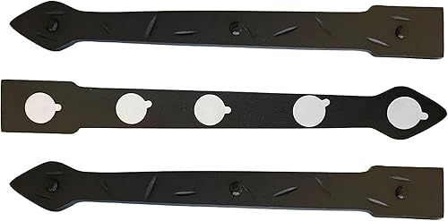 The Rustic Express - Correas de hierro autoadhesivas - 18 pulgadas - Caja de 3 - Bisagras decorativas para fibra de vidrio, metal, bisagra de puerta