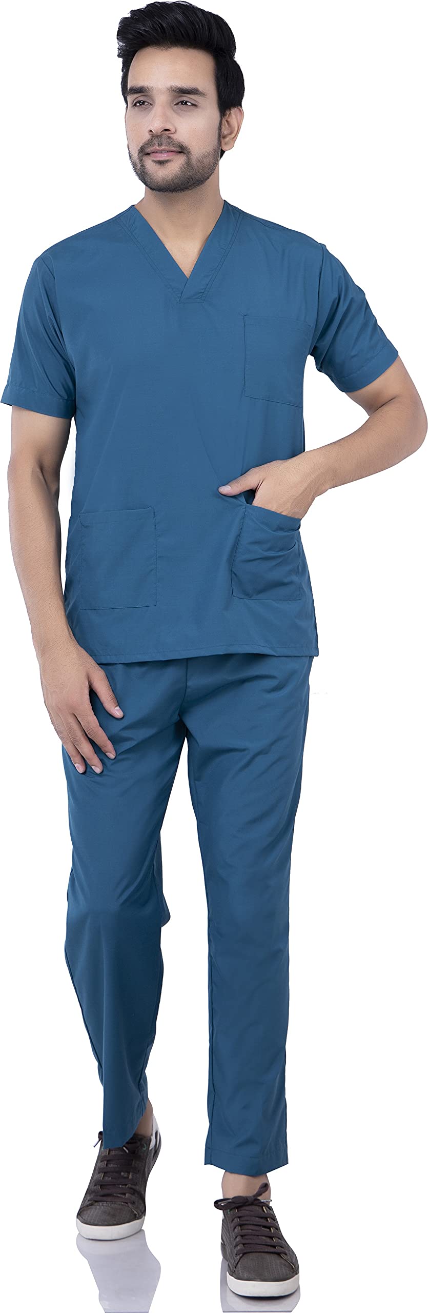 Badoli Collection Mens Hospital Scrub/Dress/Uniform/Suit - Ideal for Doctors, Nurses, Dentists and Healthcare Professionals(Capri Blue L) (B09DR9MQWM) Amazon Price History, Amazon Price Tracker