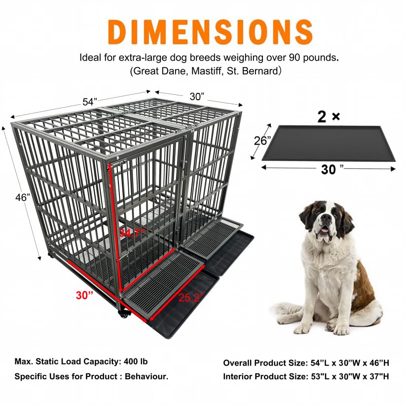 Amazon.com : PuppyVacay 54/48/42/38 Inch Heavy Duty Dog