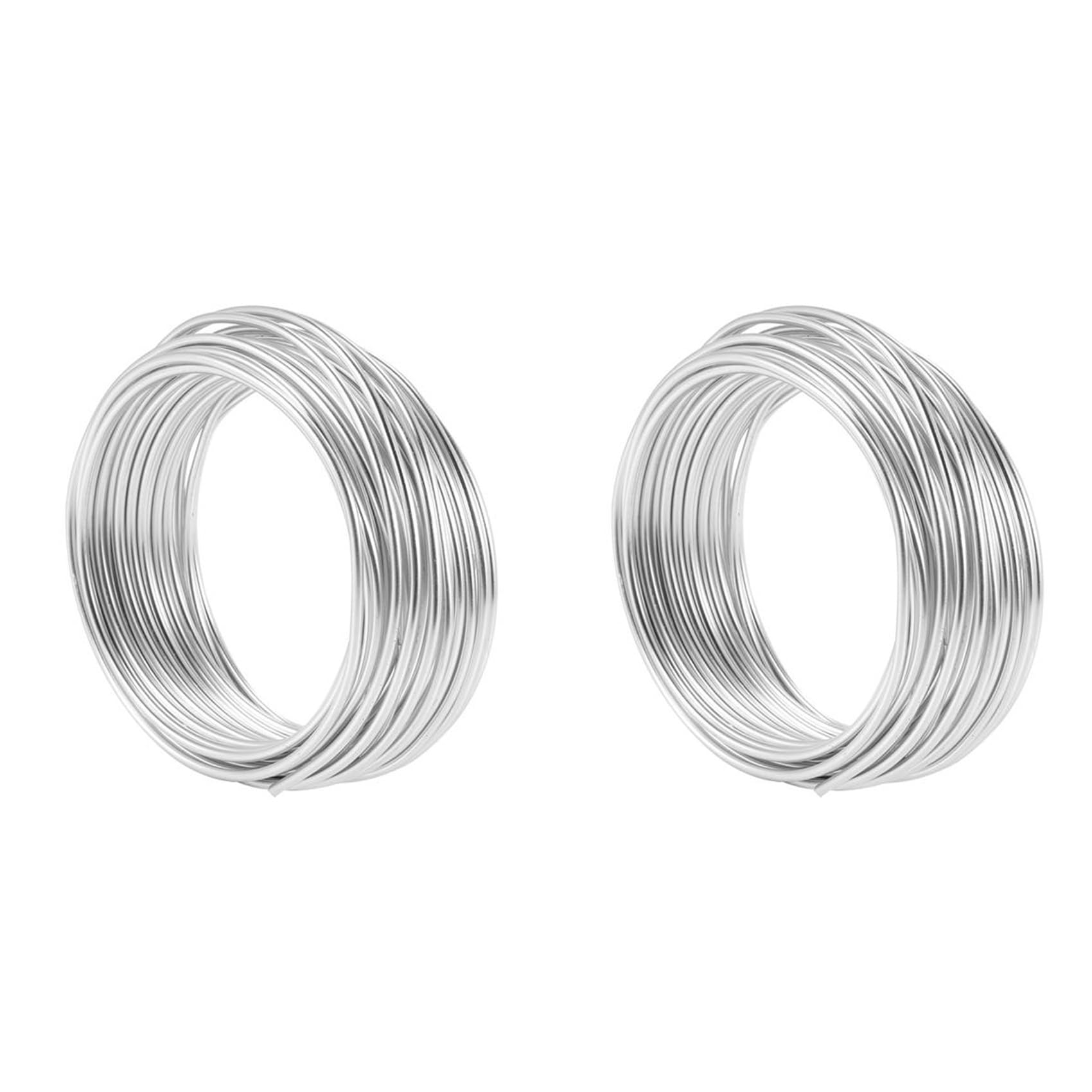 Hndhbfgrt 4Pcs 2mm Aluminium Wire 10M Craft Silver Wire for Jewellery Making Clay Modelling Bonsai and Model