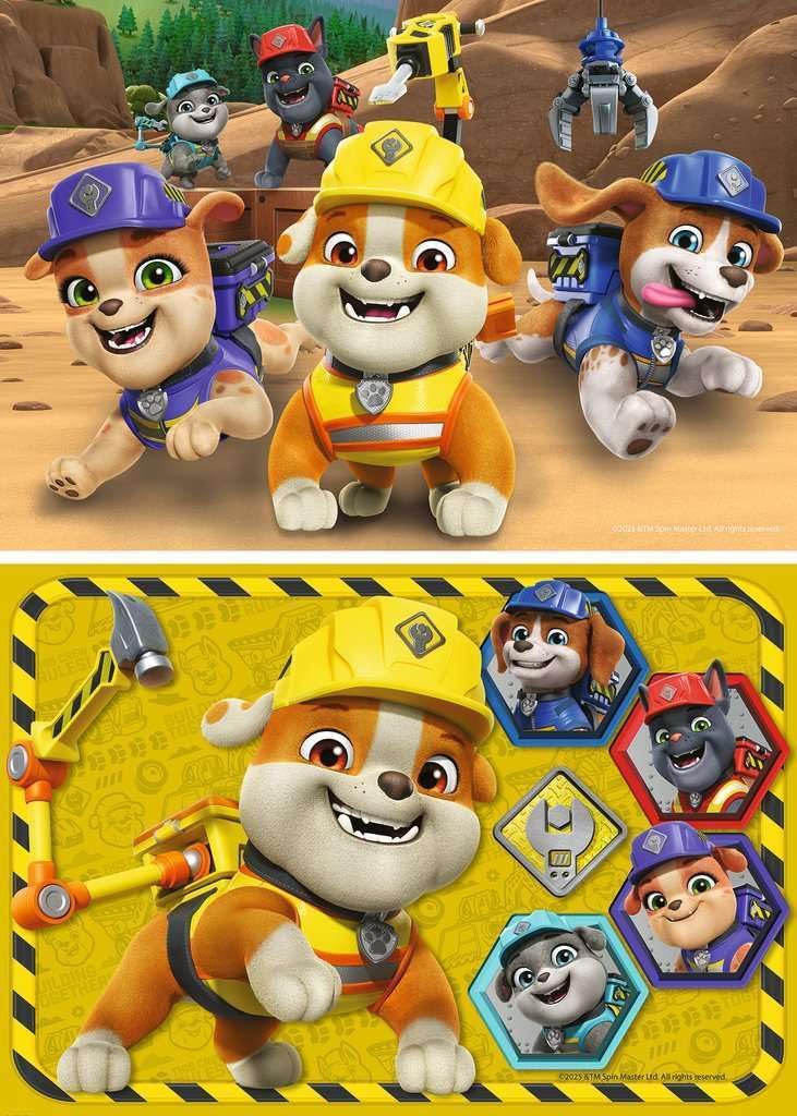 Children's Puzzle 2x12 Teile - Paw Patrol - Bulldoge Rubble und Sein Team