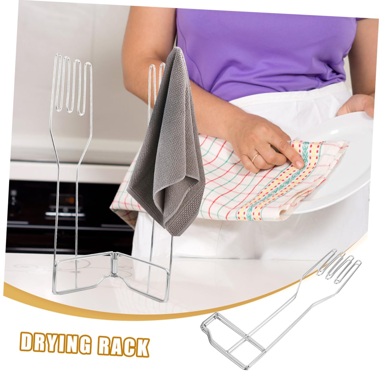DECHOUS 2pezzi Supporto per Asciugatrice in Acciaio Inox Porta Guanti Multifunzionale Cestello per Asciugatura Organizer per Strofinacci e Utensili da Cucina Design Compatto e Pratico