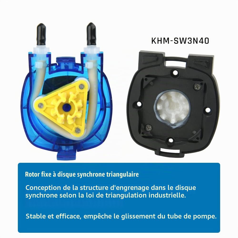 Pompe péristaltique 12V dc Kamoer haut débit 500 ml/min KHM 3 rotors pompe doseuse de liquide tube en norprène 4mm ID × 7.2mm OD