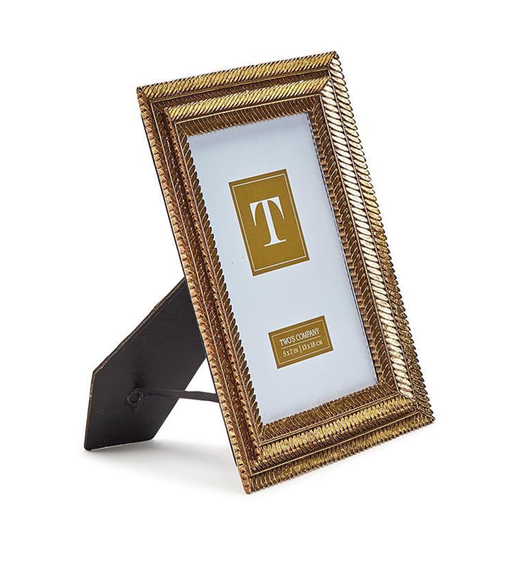 Two's Company Gold Fern 5x7" Photo Frame