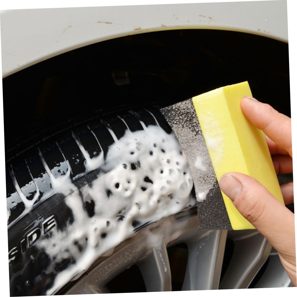Cabilock Esponja De Lavado De Autos Espuma Pulido Esponja De Arcilla De Limpieza De Coche Neumático Húmedo Aplicador De Cera para Automóvil Compuesto PE 10 Piezas*4