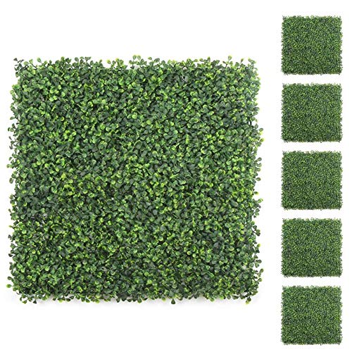 WINWEND Artificial Boxwood Panels Topiary Hedge Plant, 6PCS 20 x 20 Inch Privacy Hedge Screen, Grass Wall Decor for Garden, Home, Fence, Backyard