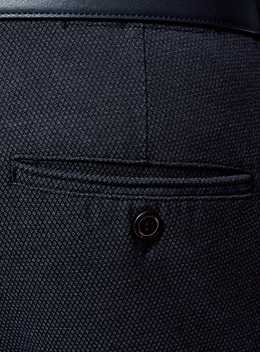 Oodji Ultra Uomo Pantaloni Chino in Cotone, Blu