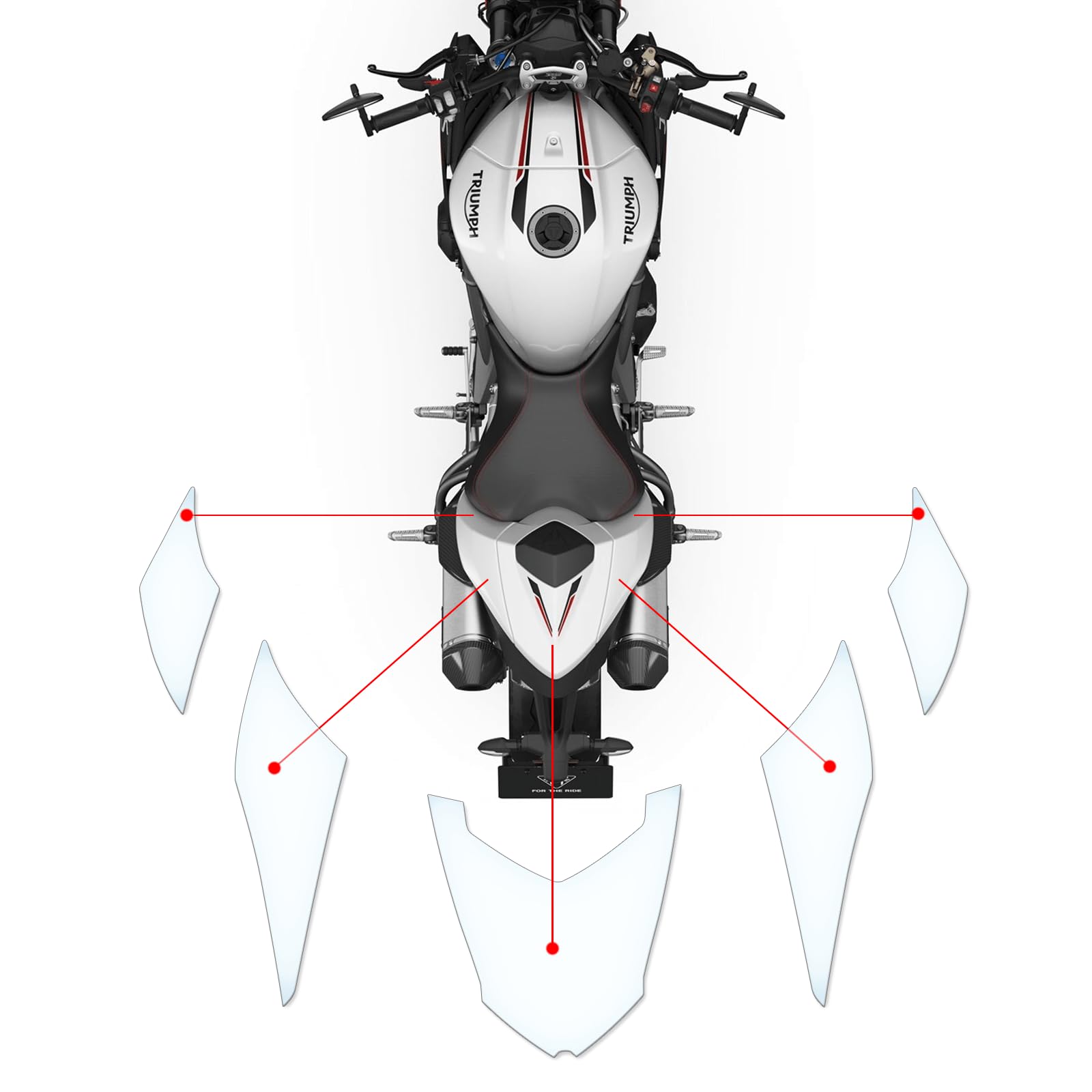 Película protectora de pintura contra arañazos transparente adecuada para Triumph 1050 Speed Triple R/S 2016-2017