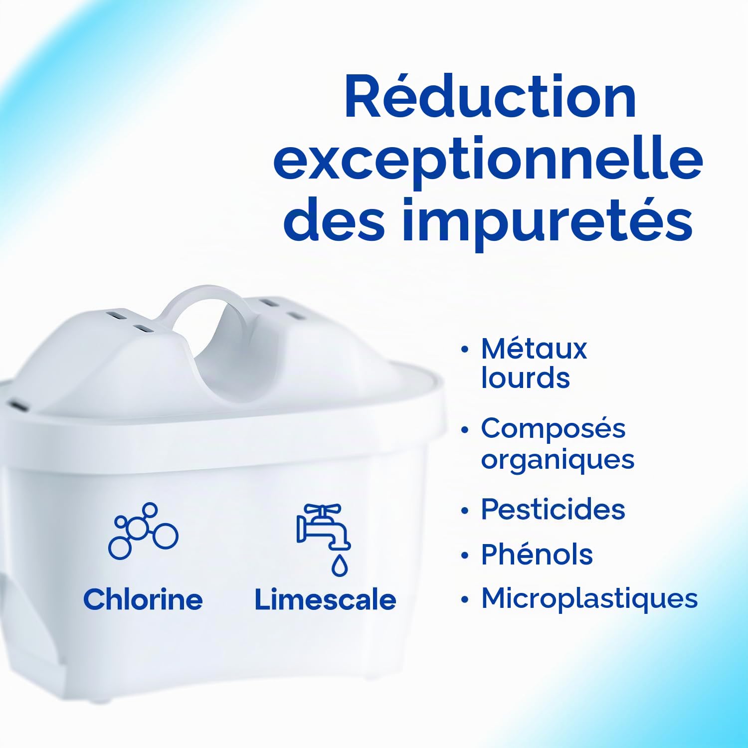 AQUAPHOR Carafe filtrante à eau Onyx de 4,2 L, pour réduire le calcaire, le chlore et autres impuretés, comprend 3 cartouches filtrantes Maxfor+ - Noir