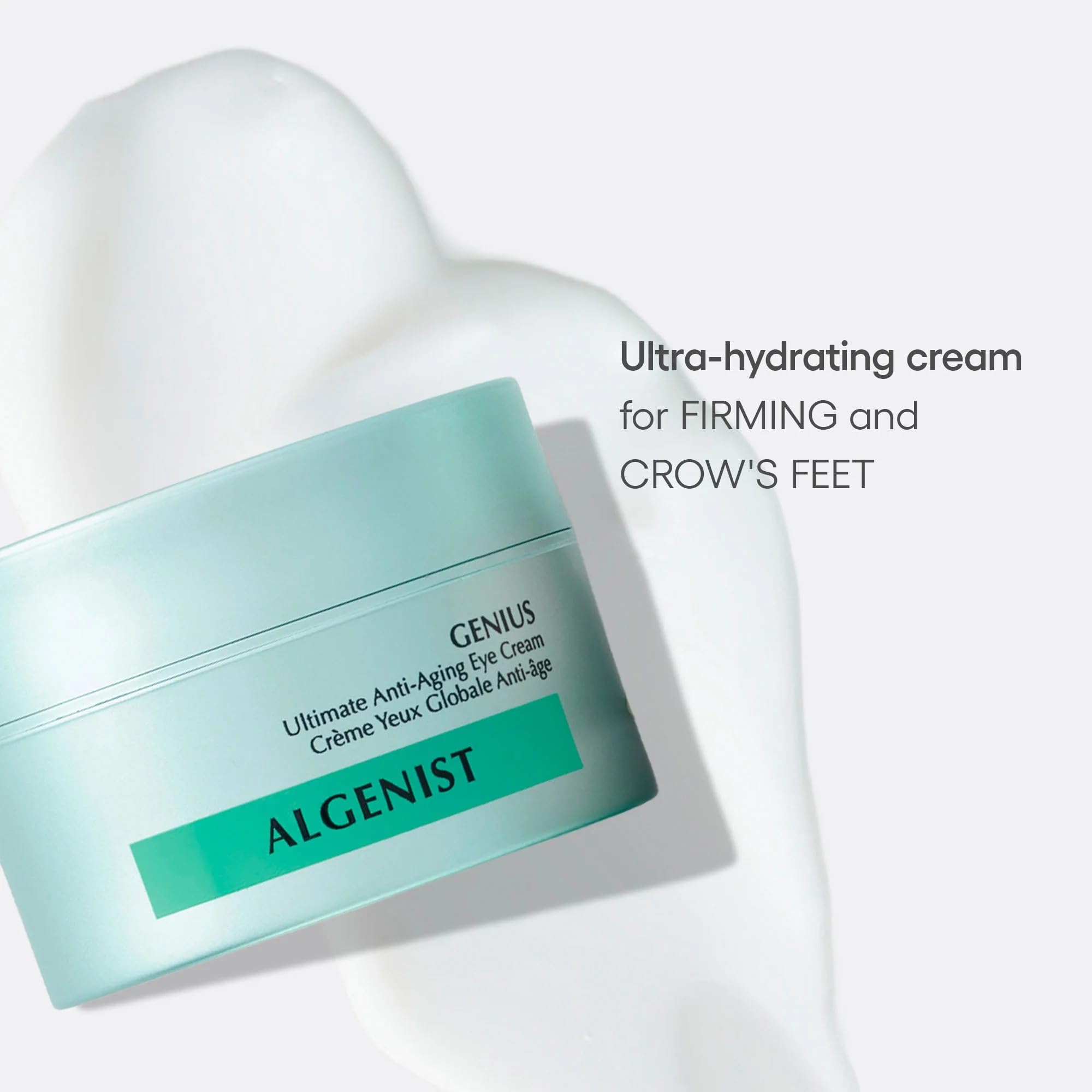 Algenist Genius Ultimate Anti-Aging krem pod oczy – wegański, ujędrniający krem pod oczy przeciw zmarszczkom i cieniom pod oczami, z olejkiem z mikroalg i kolagenem, nie zawiera komedogennych i hipoalergicznych środków do pielęgnacji twarzy (15 ml)