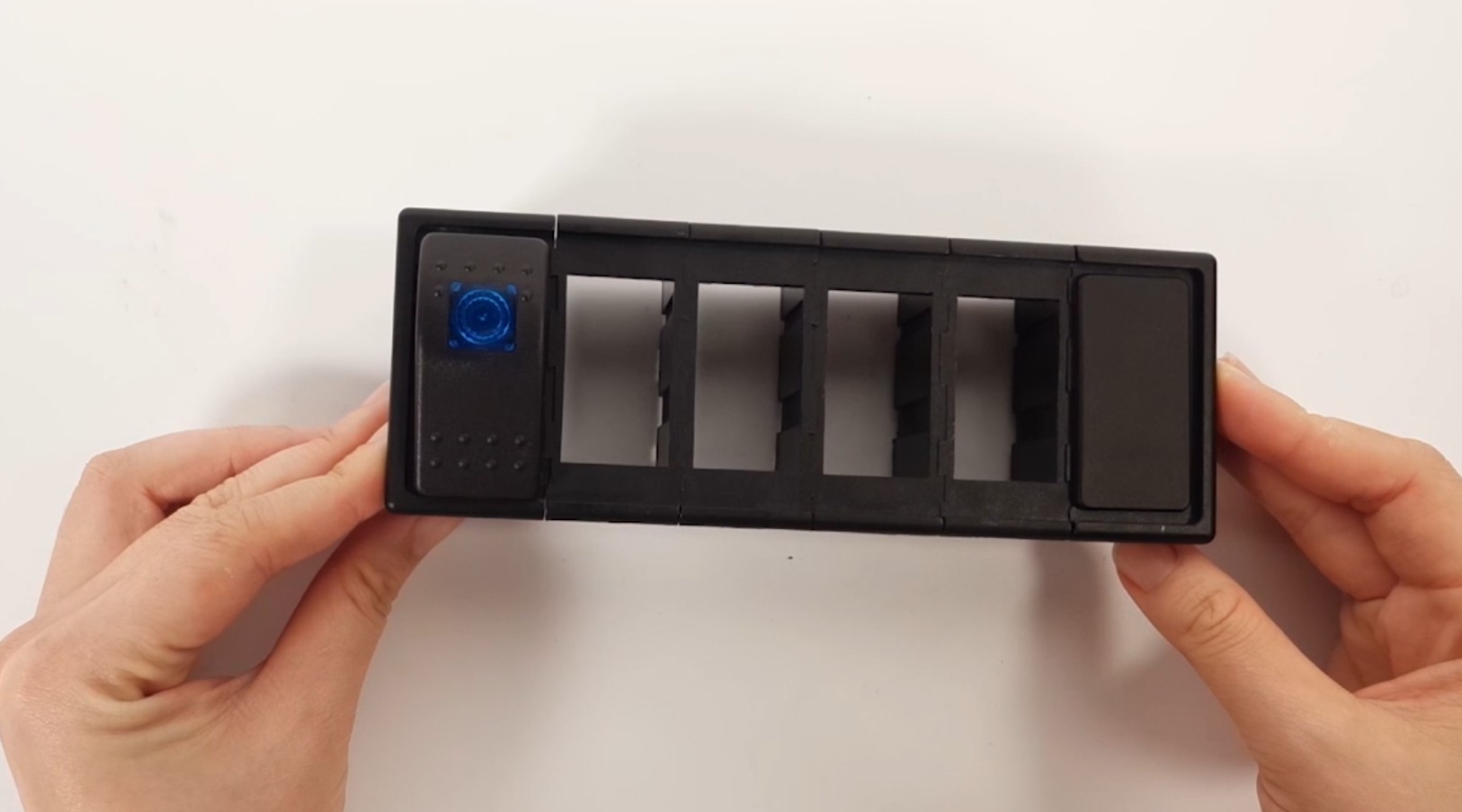 Single Rocker Switch Panel Housing Black Plastic Switch