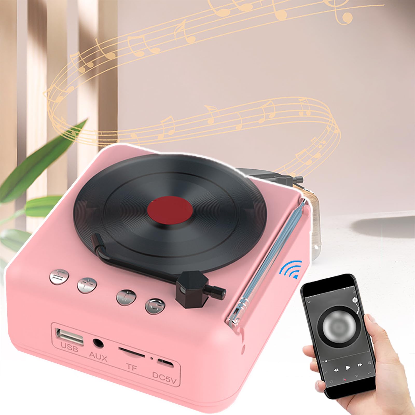 Lecteur de disques vinyles Bluetooth portable pour créer une ambiance rétro unique