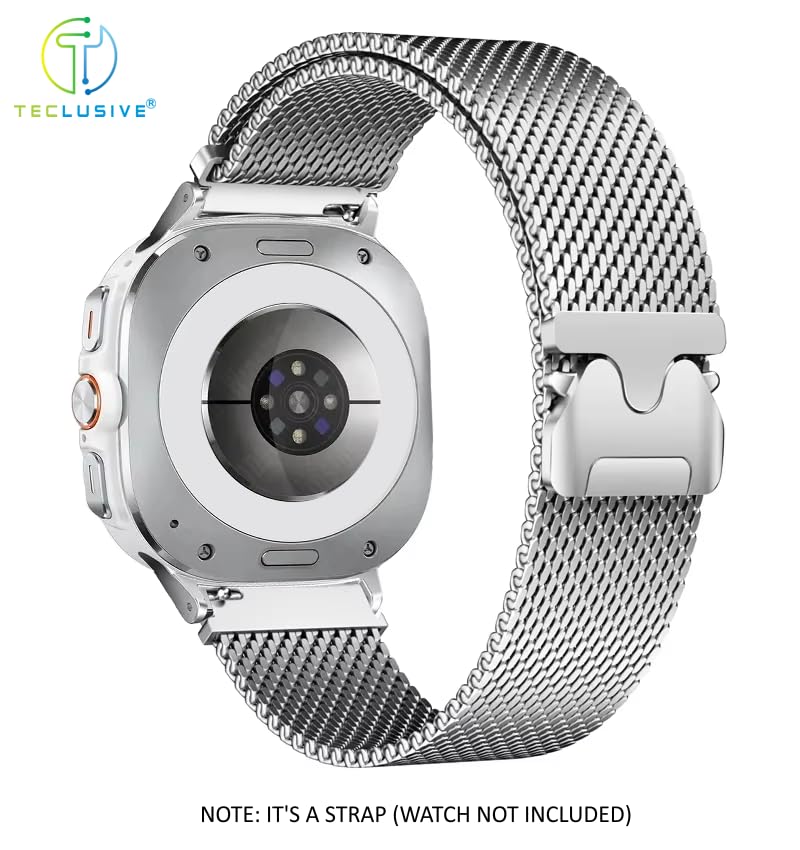 Image of T TECLUSIVE Luxury Parachute Magnetic Strap Compatible for Galaxy Watch Ultra 47mm | Metal Adjustable Magnet Band Chain | Curved Precise Connector Lock