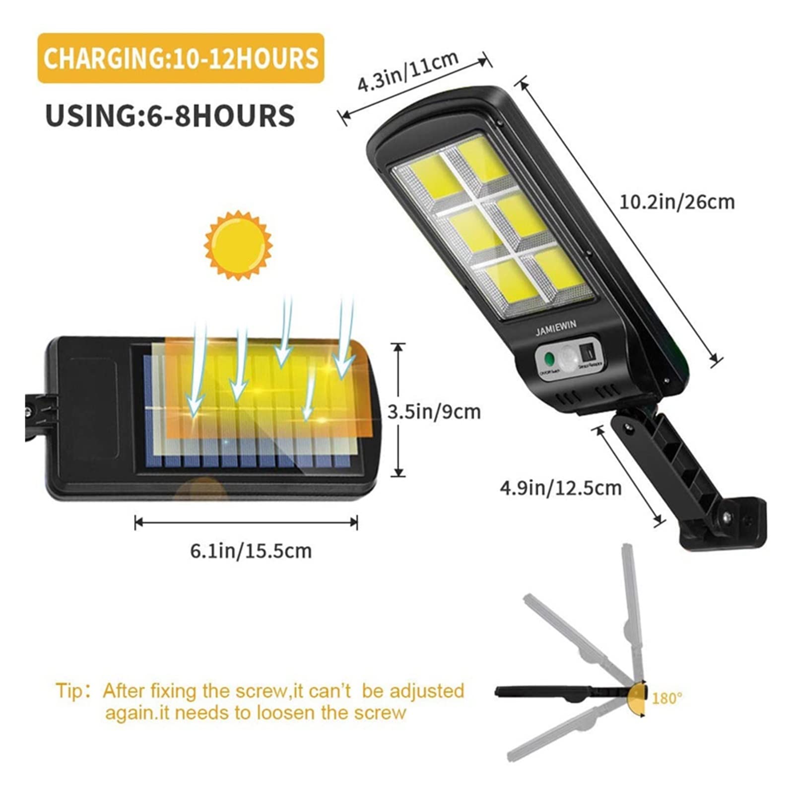 Zewnętrzne lampy solarne Solar Street Lights Outdoor Bezprzewodowy czujnik ruchu słonecznego z 3 trybami oświetlenia do drzwi wejściowych Ogród Dziedziniec Łatwy do insta