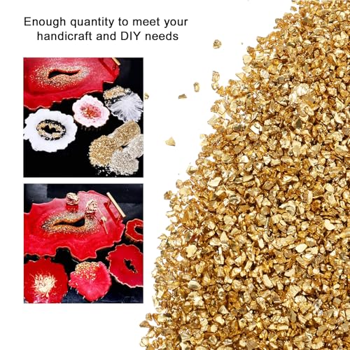 Triturado dorado irregular material decorativo para manualidades bolsas de 500 G 8