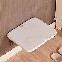 White Folding Wall-Mounted Shoe Changing Stool - Space-Saving Invisible Bathroom Shower Seat, 500 lbs Capacity for Seniors