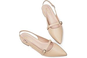 Women Slingback Flats with Rhinestone Pointed Toe - Stylish Flats for Every Occasion