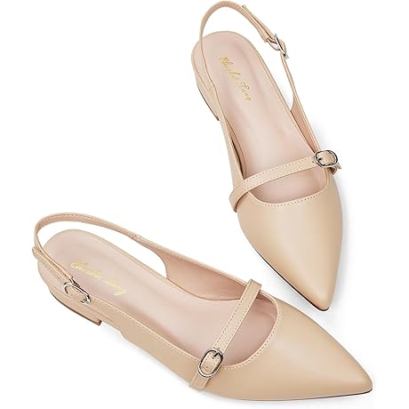 Women Slingback Flats with Rhinestone Pointed Toe - Stylish Flats for Every Occasion