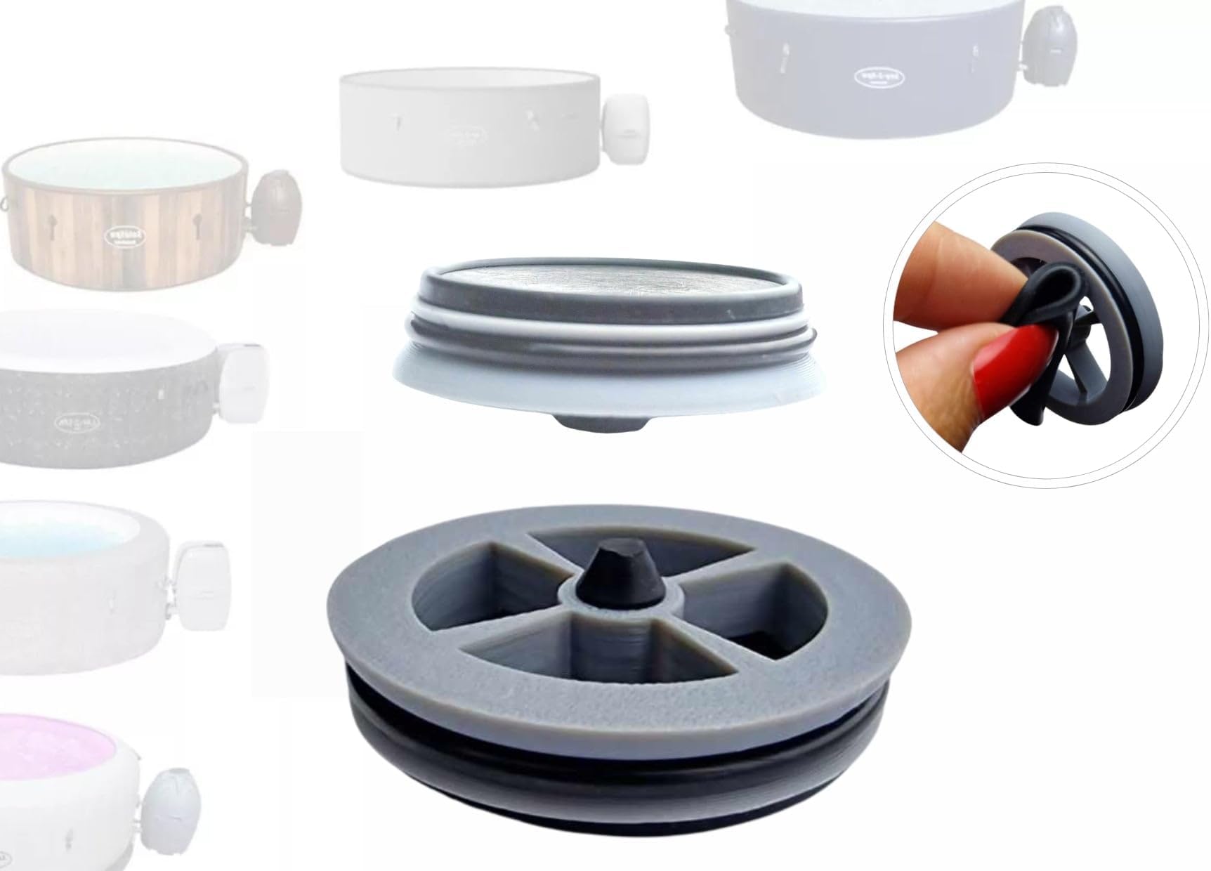 Clip On Non-Return Valve for The A Connection, Compatible with Bestway Lay Z Spa SaluSpa Coleman, Durable and Heat-Resistant, Repair Hot Tub Water Leakage