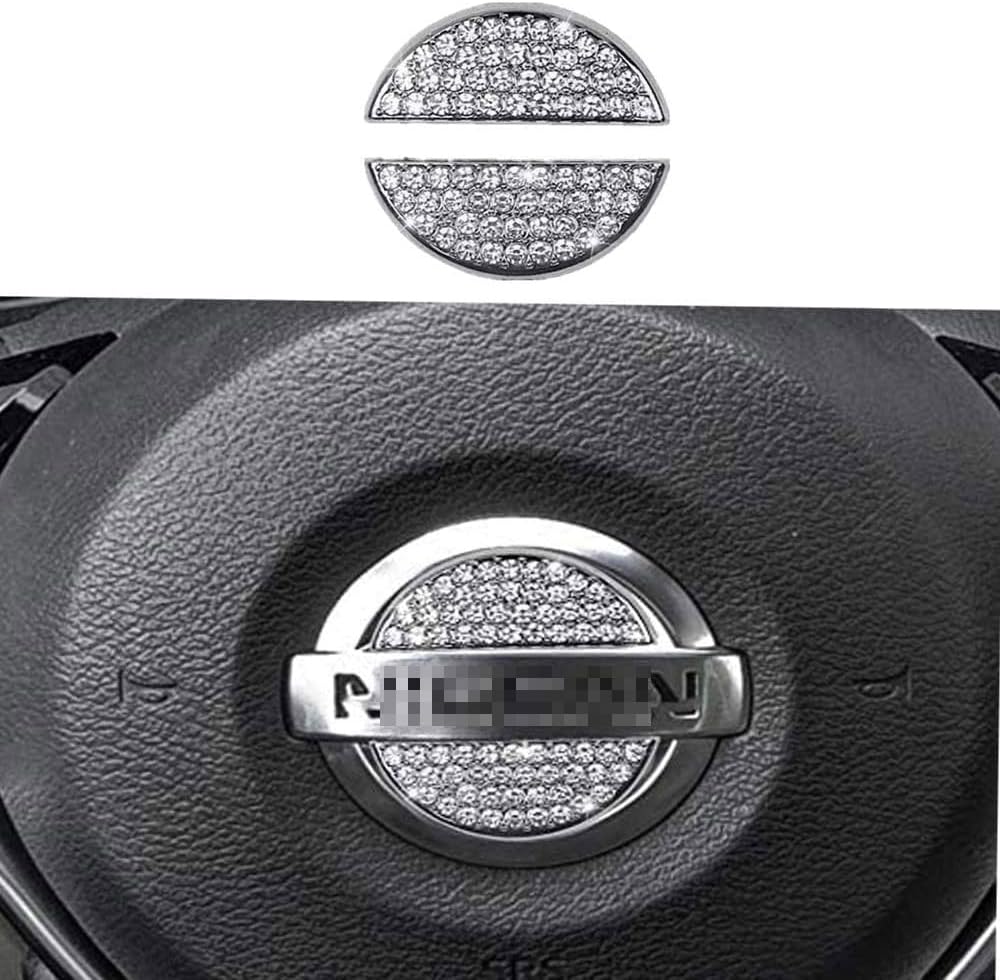 Vichona Bling Steering Wheel Stickers Rhinestones Car Accessories Fashion Car Interior Accessories Compatible with Nissan Accessories Maxima Altima Sentra Pathfinder Kicks 2010-2020