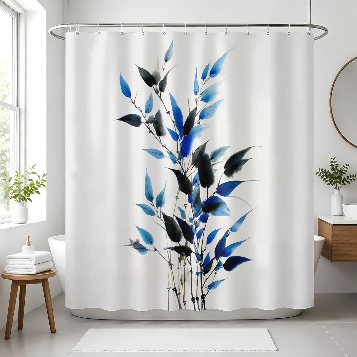 Generico Tenda Doccia 240x200 cm Grigio Impermeabile per Vasca da Bagno