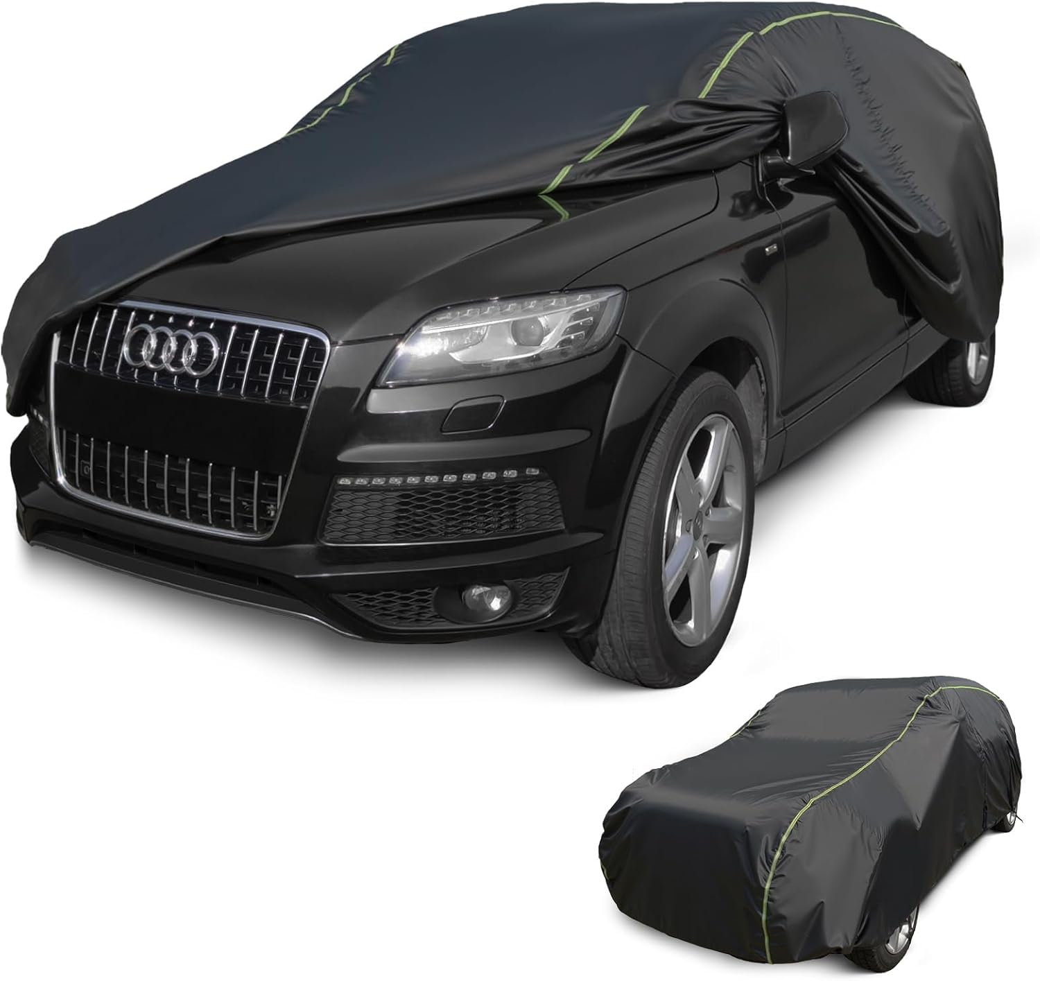 j&j heavy duty car cover,300d&soft lining,driver&trunk zipper,car cover waterproof all weather,sun uv rain snow sand protect vehicle painting,car covers for automobiles, outdoor (suv/jeep, silver-d1) silver-d1 suv/jeep
