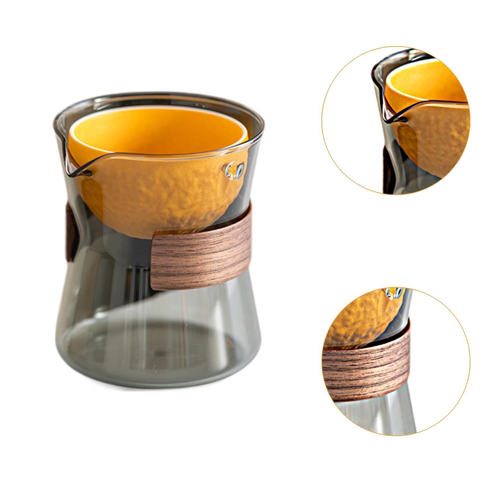 Tetera de Vidrio con en, Resistente Al, de Borosilicato, Transparente, para Té a Granel, Naranja Gris, tal como se describe