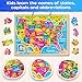 SYNARRY Large USA World Solar System Wooden Magnetic Puzzles for Kids Ages 4-6, Wood Puzzles Educational Games Toys Gifts for Toddlers, United States World Planet Space Map for Boys Girls Ages 3-5 4-8