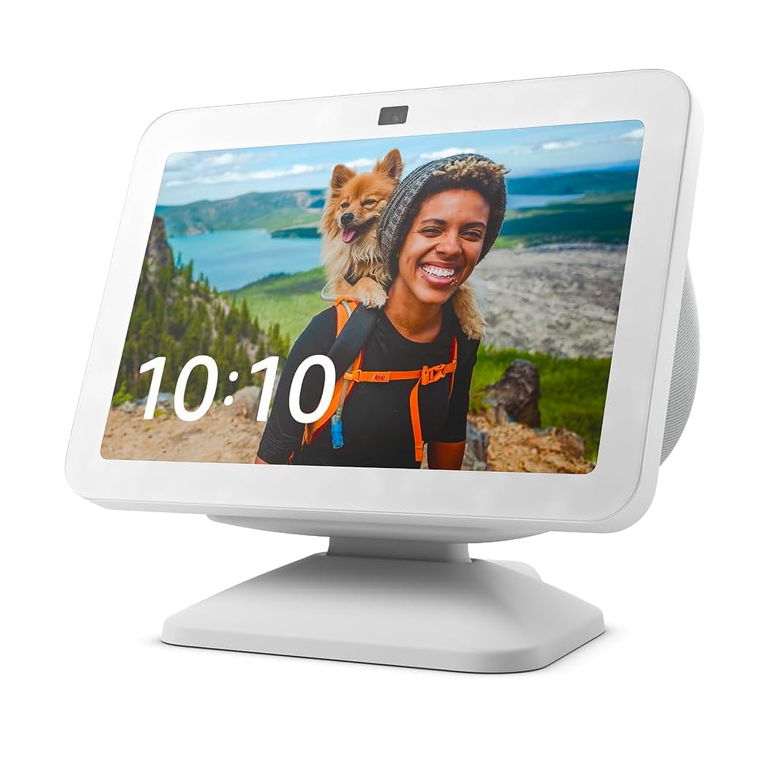 Echo Show 8 (3rd generation (2023 release)), Glacier White + Adjustable Stand, Glacier White