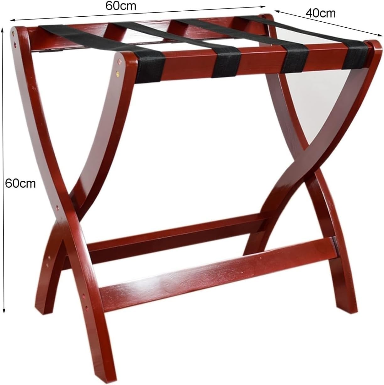 Portapacchi pieghevole per camera degli ospiti – Supporto per valigie in legno massello, porta borsa da viaggio, supporto salvaspazio, 60 x 40 x 60 cm, set da 4 – ideale per uso domestico (4