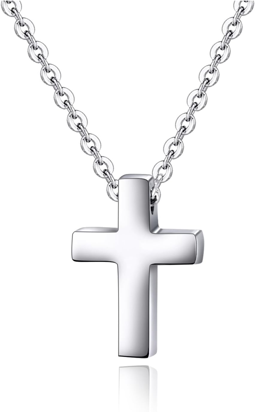 Xianli Wang Tiny Simple Cross Pendant for Boy Girl Thin Neck Women Stainless Steel Small Necklace