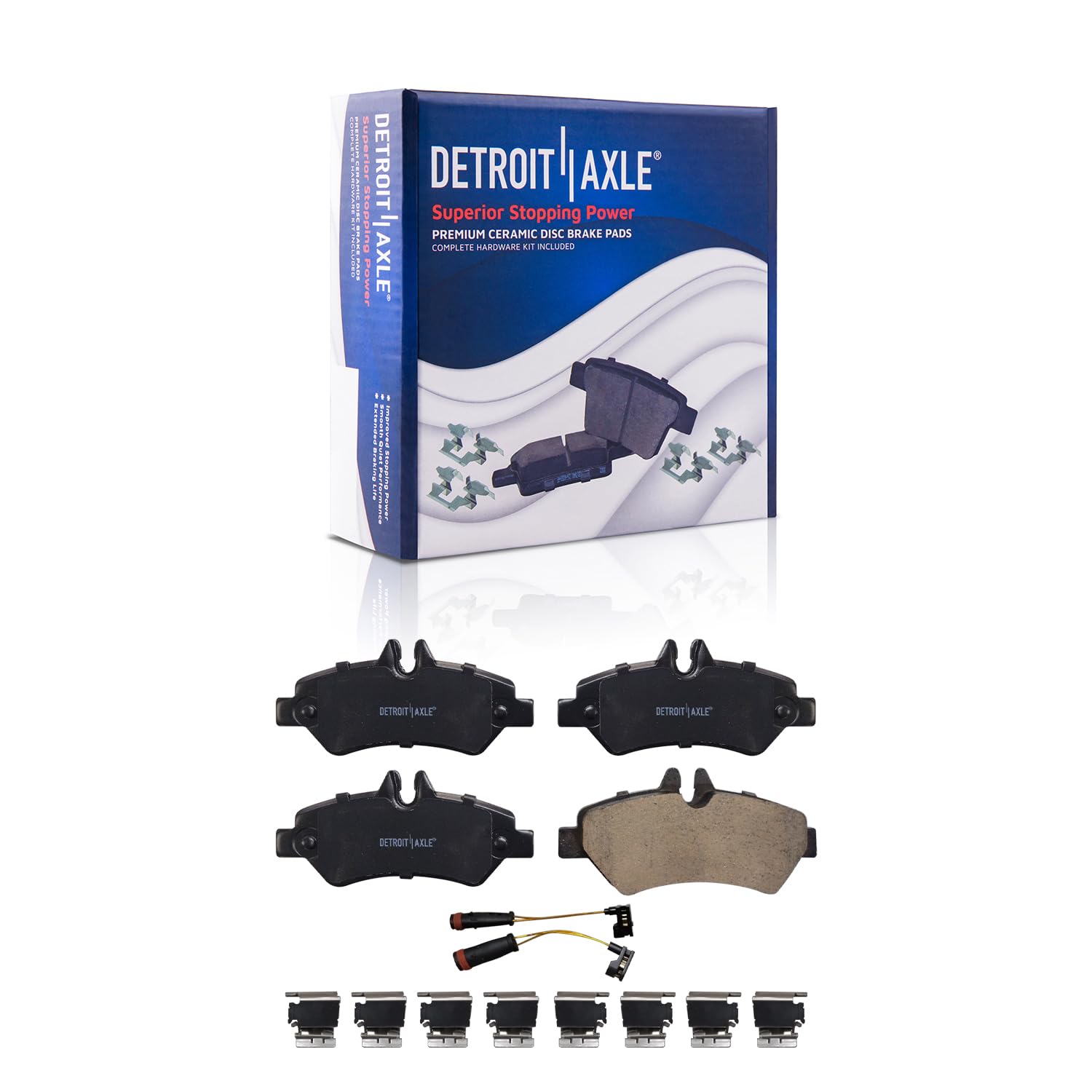 Detroit Axle - Rear 2pc Brake Pads for Dodge Sprinter Freightliner