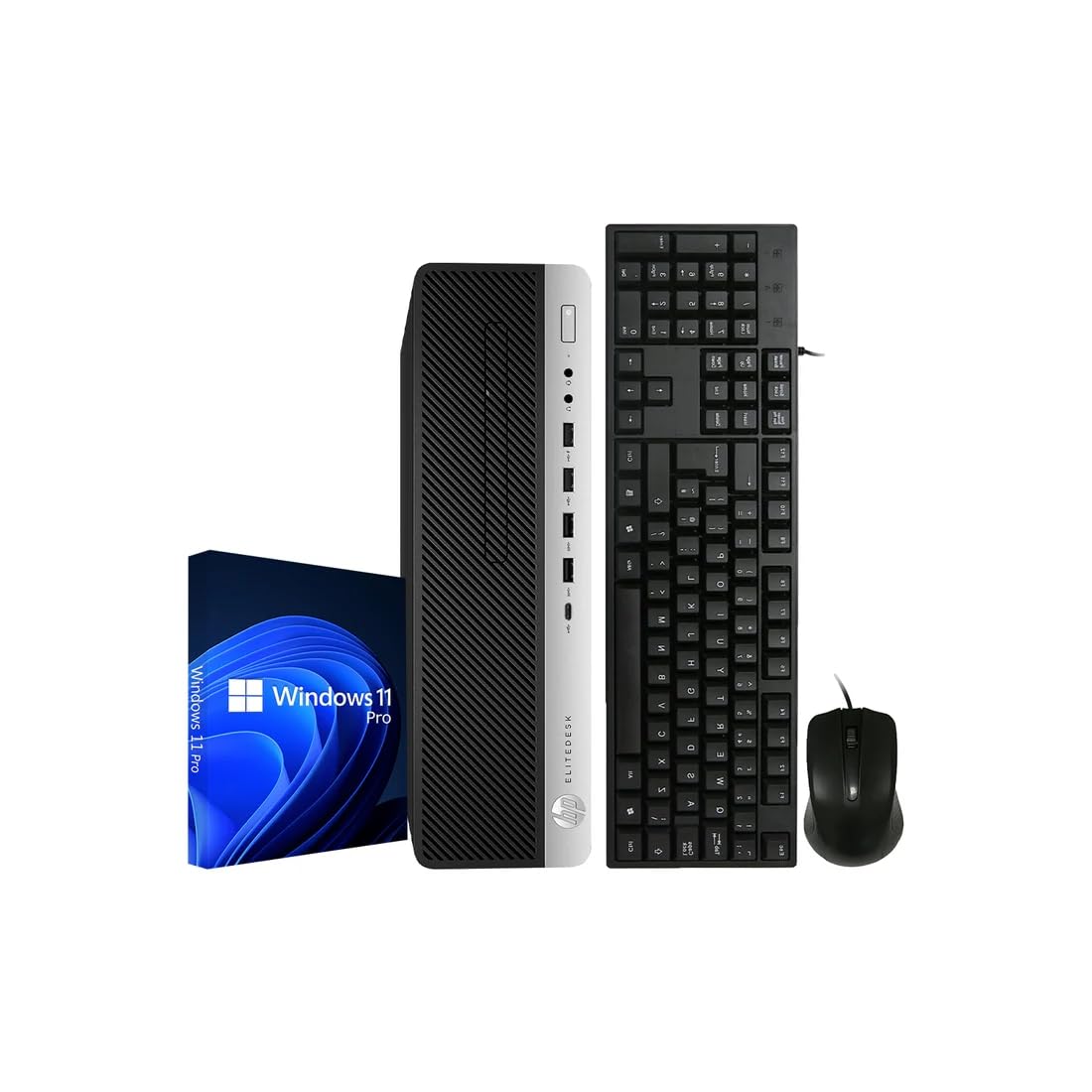 HP EliteDesk 800 G5 SFF Desktop-PC, Intel Core i5-8500T, 16GB RAM, 512GB SSD, WiFi, Bluetooth, US-Tastatur, QWERTY, Windows 11 Pro (Generalüberholt)