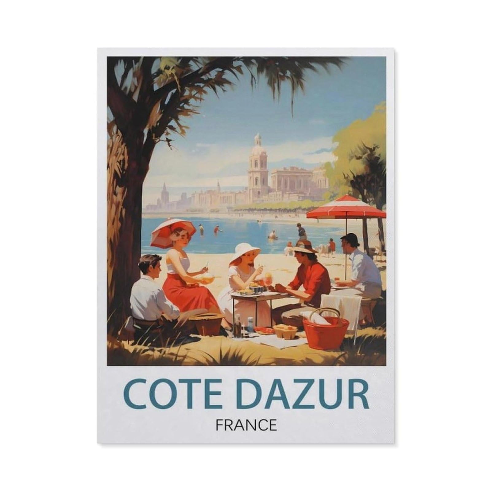 Paint by Numbers for Adults Kids Beginner，Côte D'azur France，DIY Acrylic Painting by Numbers Kits with Brushes Acrylic Pigment Home Decoration Brithday Gifts(30x40cm-BC55 — image 1