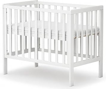 Wooden Baby Cot Bed With Deluxe Aloe Vera Mattress Baby Crib Convertible Cot Baby Crib 3 Adjustable Bed Base Positions 100x60CM