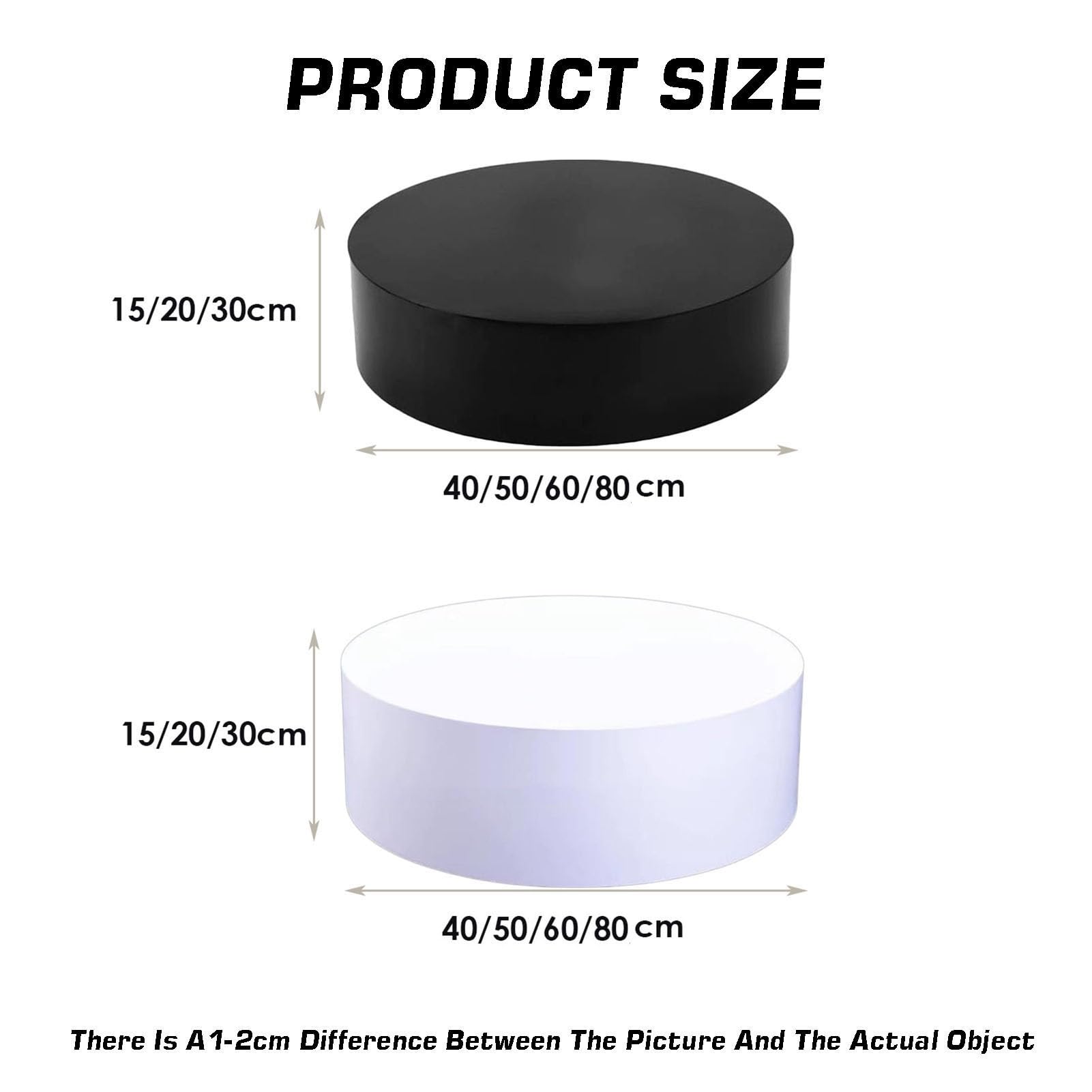 Supporto a piedistallo rotondo bianco, 40 x 20 cm, per negozi di abiti da sposa, negozi di abbigliamento e boutique, capacità 200 kg, base rialzata per vetrine.
