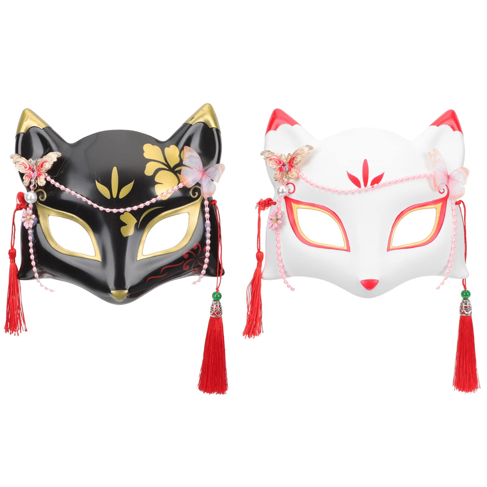 105 Masques Blancs DIY Cosplay Chat Kabuki à Personnaliser
