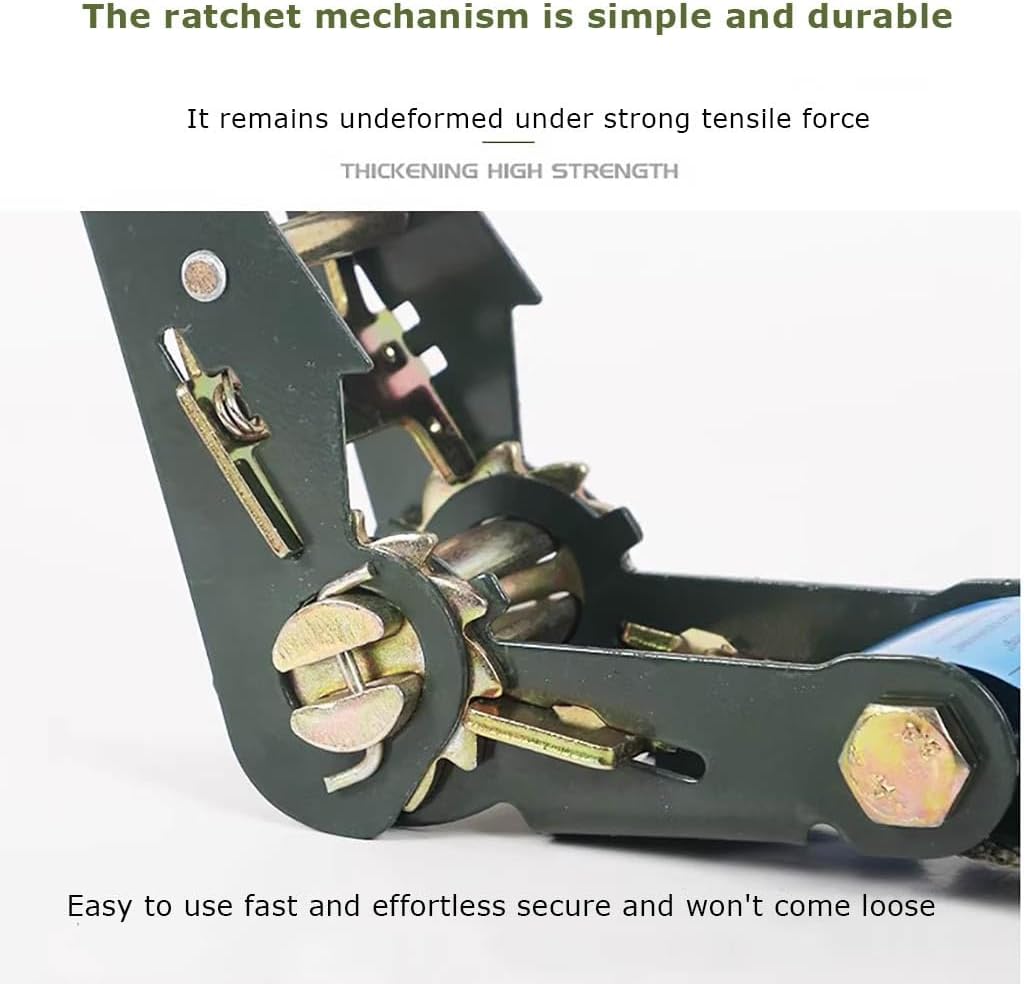 2PCS Ratchet Straps with Hooks 3.8CM/5CM Heavy Duty Ratchet Straps 1700lb Break Strength Ratchet Tie Down Straps for Motorcycle Trucks Trailer Cargo (Green)(W5cm/1.96in,L2m/78.7in)