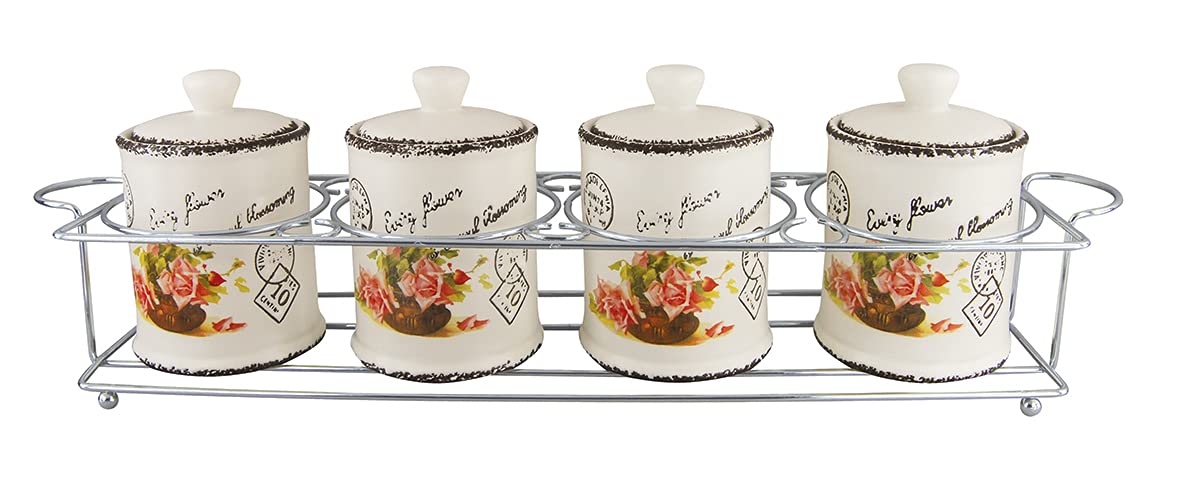 Set 5 pezzi in ceramica porta spezie portaspezie porta spezie Barattolo Occhiali Maestro Mr di 20050 – 04 CS