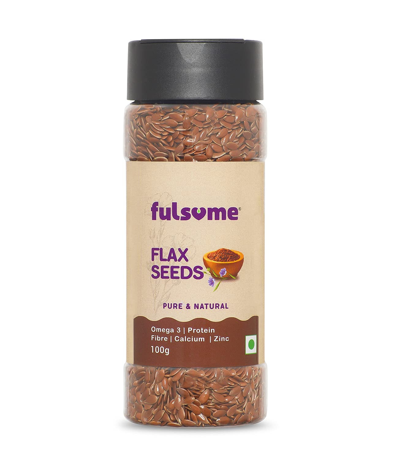 FULSOME - Raw Flax Seeds (100G - Sprinkler Jar) - MOQ 2 Units (B095PB5YDH) Amazon Price History, Amazon Price Tracker