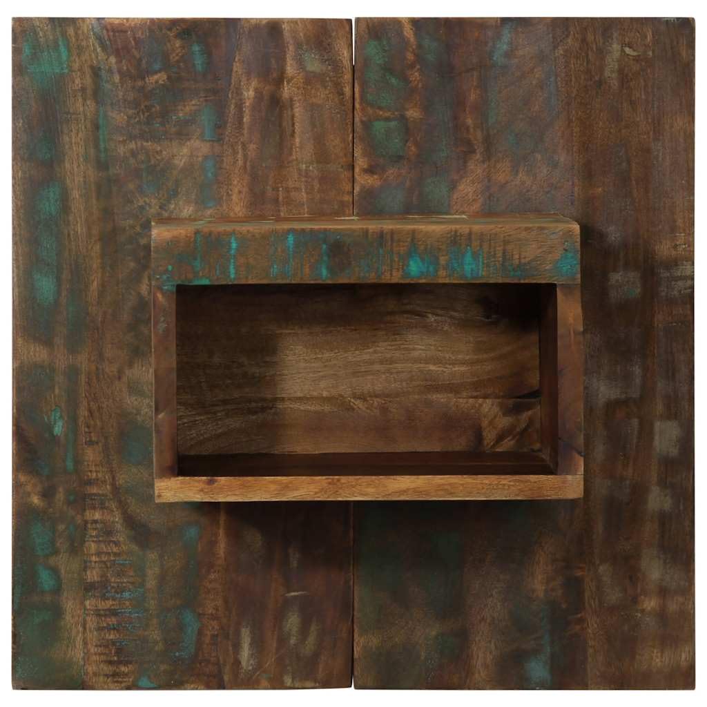 Générique Wielokolorowy stolik nocny z drewna odzyskującego 50 x 27 x 50 cm, schowek na książki i szklanki