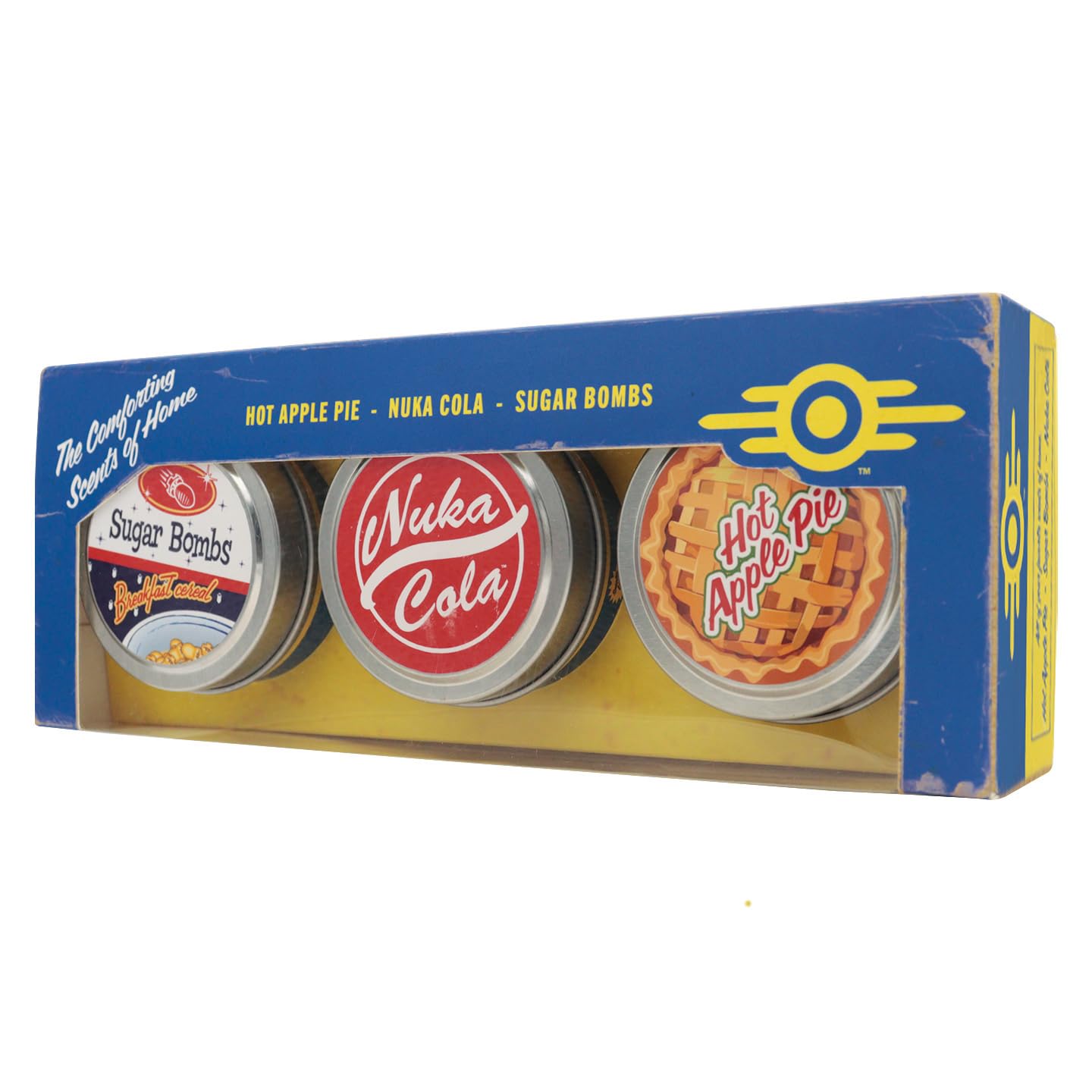 Fallout Vault Dweller’s Scented Candle Set — Official Soy Wax Trio Inspired by Apple Pie, Nuka‑Cola & Sugar Bombs - Gaming Merchandise